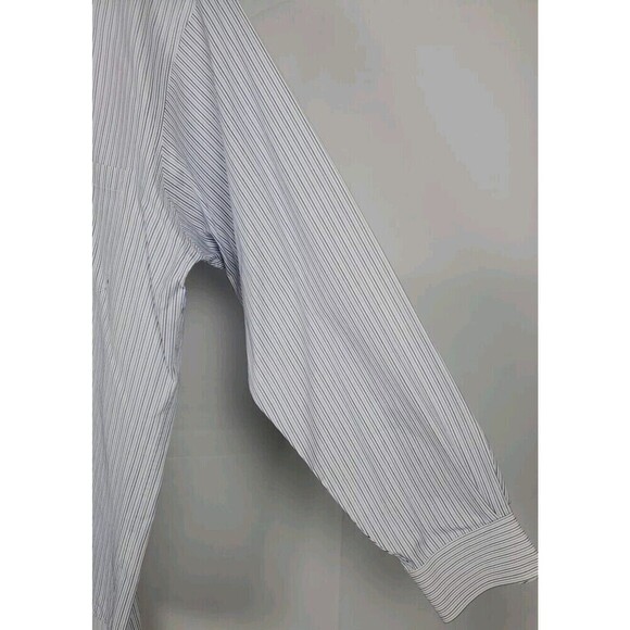 Chaps Shirt Mens Medium Blue Striped Button Up Long Sleeve 100% Cotton - Picture 6 of 10